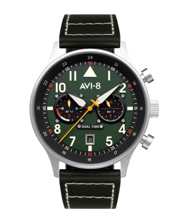 Hawker hurricane chronograph hot sale leather strap watch