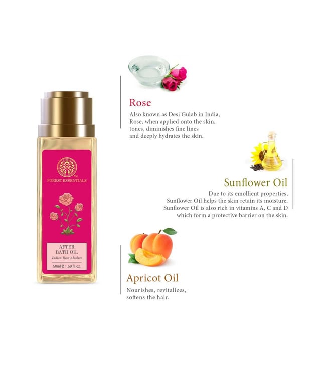 Buy Forest Essentials After Bath Oil Indian Rose Absolute 50 ml