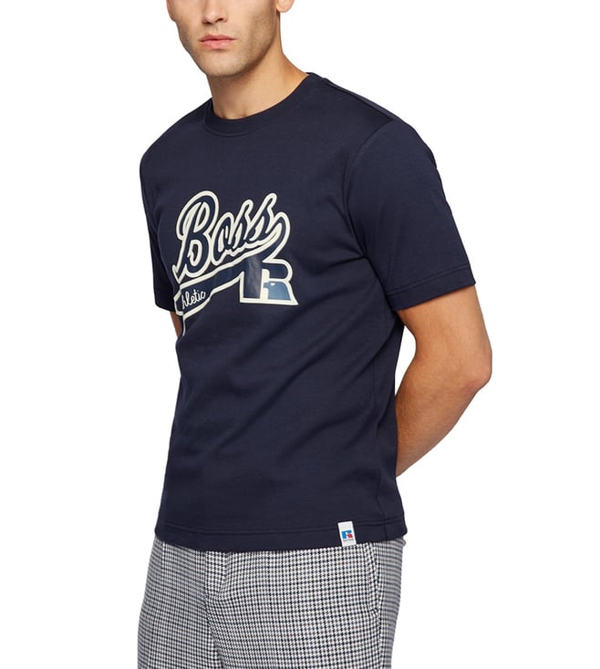 BOSS BOSS X RUSSELL ATHLETIC - Print T-shirt - bright blue/blue 