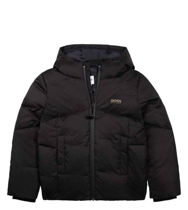Buy Boss Kids Black Regular Fit Puffer Jacket for Boys Online