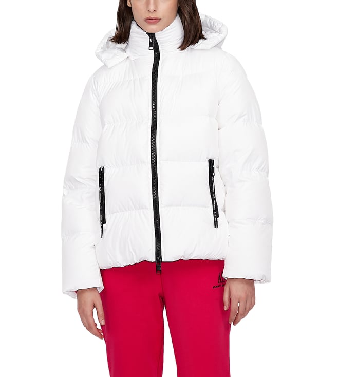 Buy Armani Exchange White Regular Fit Puffer Jacket for Women Online @ Tata  CLiQ Luxury