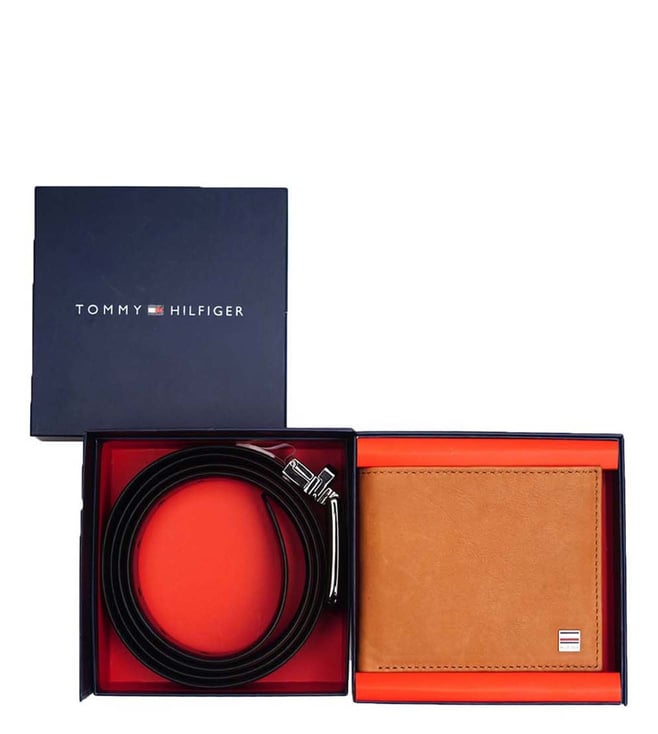 tommy hilfiger belt and wallet set