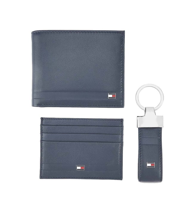 Buy Tommy Hilfiger Navy BiFold Wallet, Card Holder & Keychain Set for