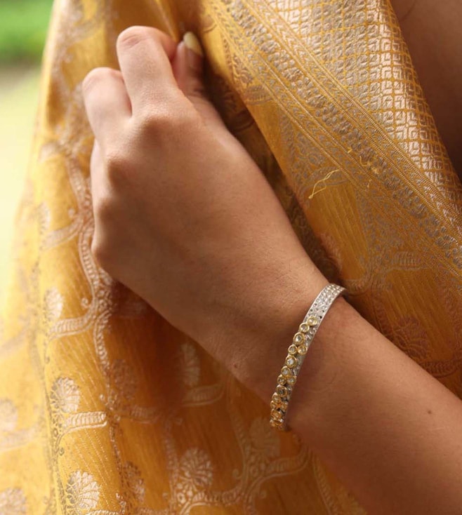 The classic five polki diamond bracelet with rounds  Amarkosh Jewels