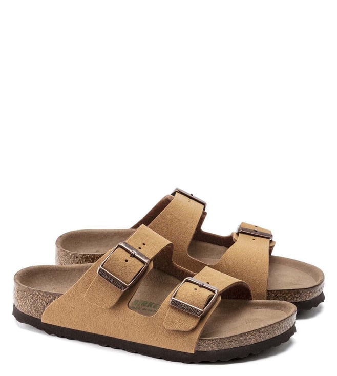 Buy Birkenstock Kids Caramel Narrow Width Slide Sandals for Boys