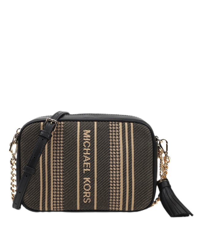 Buy Michael Kors Black Jet Set Striped Medium Cross Body Bag Online @ Tata  CLiQ Luxury