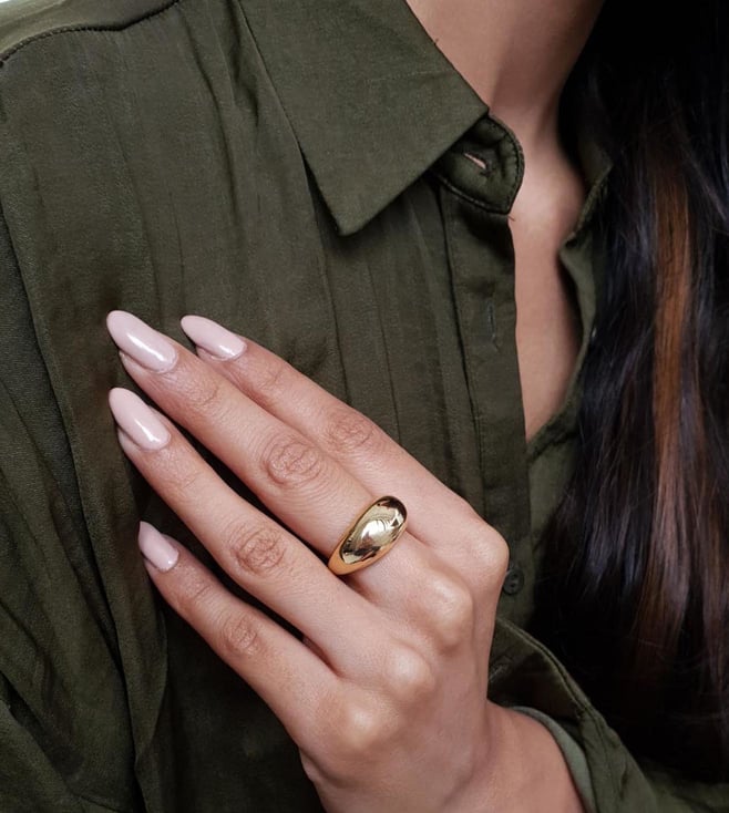 Éloise Gold Chunky Dome Ring – Aurous Atelier