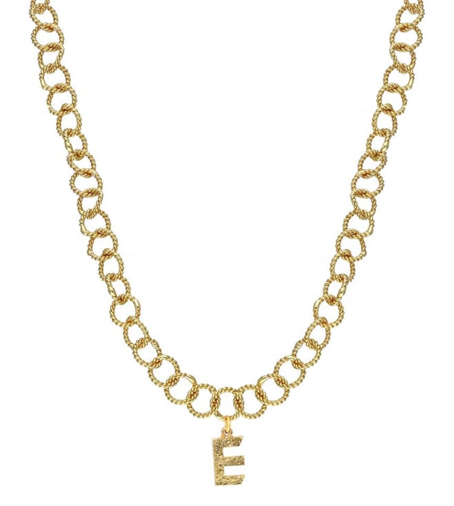 PDPAOLA Mini Yellow Gold Letter E Necklace - Jewellery from WILCOX AND  CARTER JEWELLERS UK