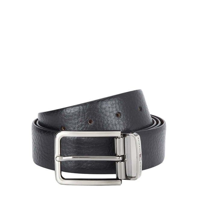 Tommy Hilfiger Ettore Men Leather Non Reversible Belt - Black: Buy