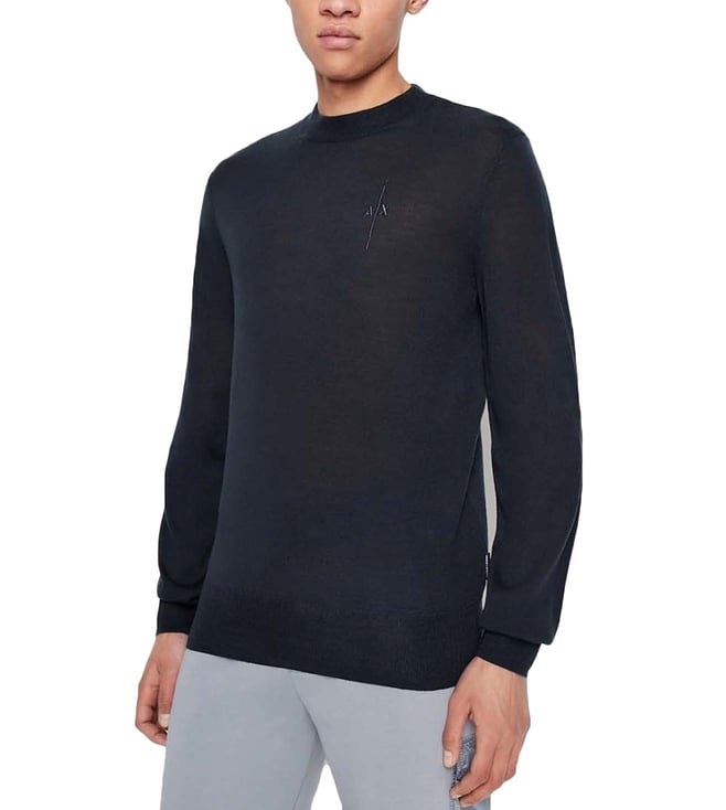 Buy Armani Exchange Blue Regular Fit Pullover for Men Online @ Tata CLiQ  Luxury