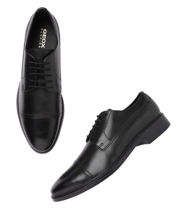 Trastorno viuda niña Buy Geox Black Gladwin Leather Derby Shoes for Men Online @ Tata CLiQ Luxury