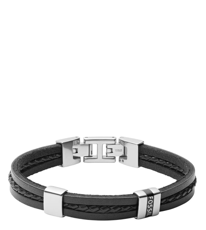Amazon.com: Fossil Men's Leather Bracelet, Color: Black (Model:  JF03322040): Clothing, Shoes & Jewelry