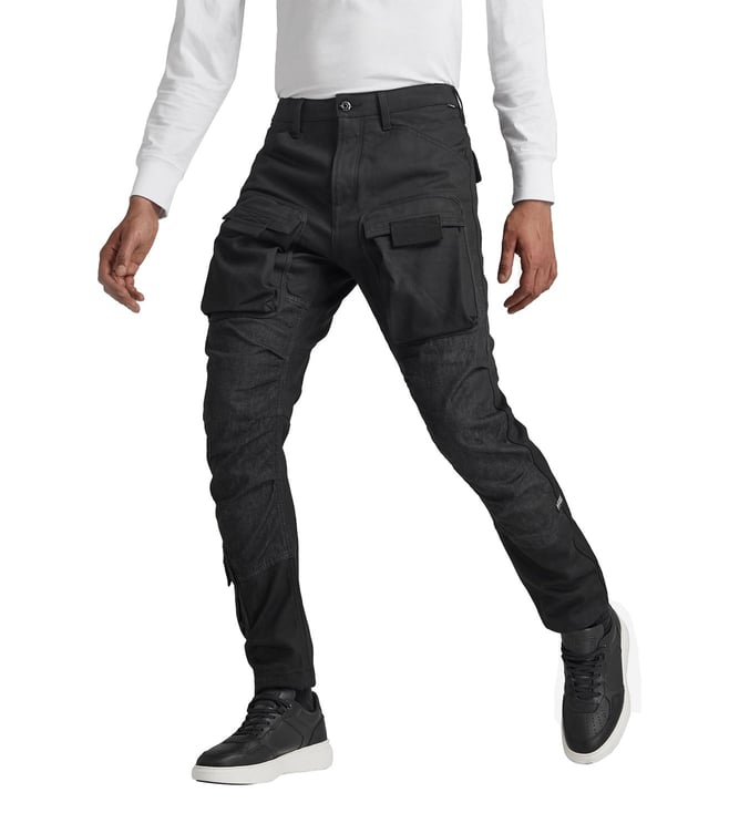 BLACK CARGO PANT TAPERED FIT  ROOKIES