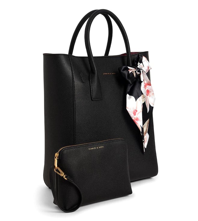 Buy Charles & Keith Black Medium Chiffon Scarf Tote Bag For Women 