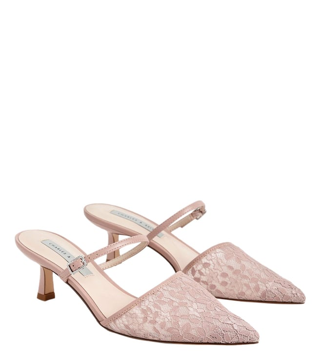 Buy Charles & Keith Pink Lace Mules for Women Online @ Tata CLiQ