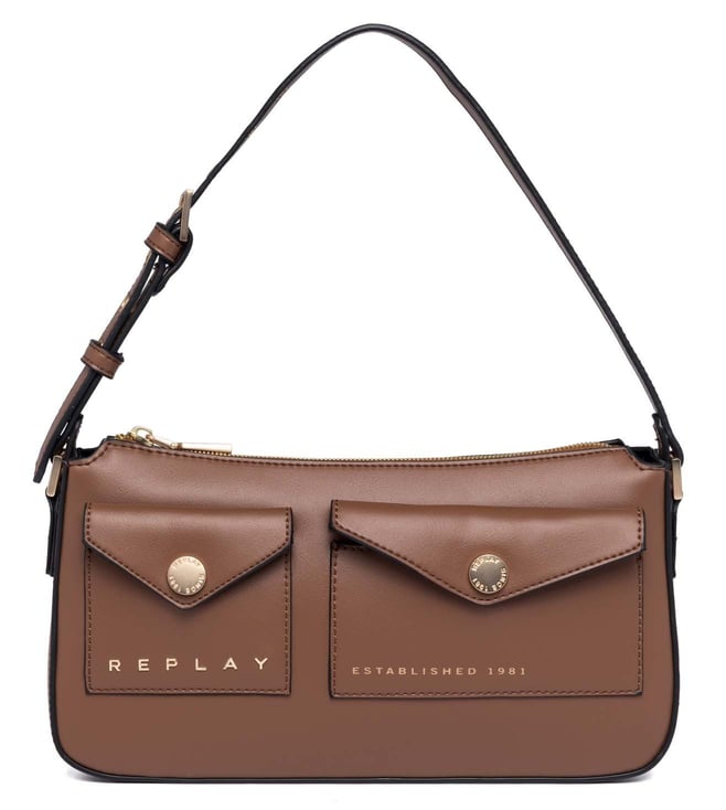 Buy Styli Brown Checked Pattern Shoulder Bag at Best Price @ Tata CLiQ