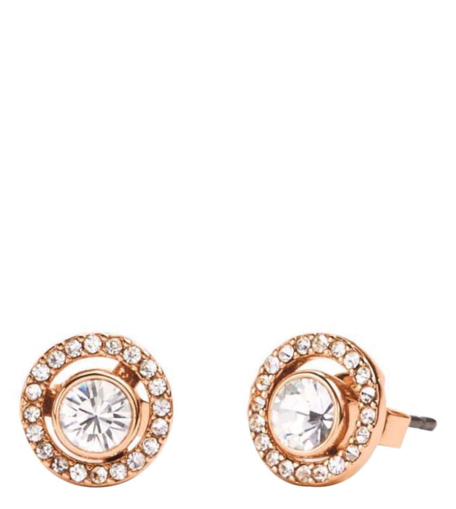 Buy Coach Rose Gold & Clear Halo Pave 2 In 1 Stud Earrings for Women Online  @ Tata CLiQ Luxury