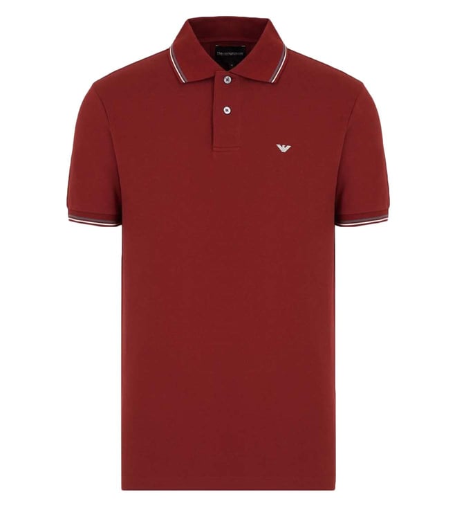 Buy Emporio Armani Mattone Regular Fit Polo T-Shirt for Men Online @ Tata  CLiQ Luxury