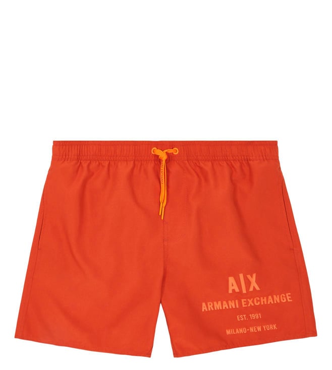 Buy Armani Exchange Orange Logo Regular Fit Beachwear Boxer Shorts for Men  Online @ Tata CLiQ Luxury