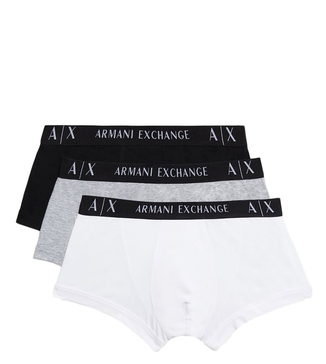 Buy Armani Exchange Multi Logo Regular Fit Trunks - Pack of 3 for Men  Online @ Tata CLiQ Luxury