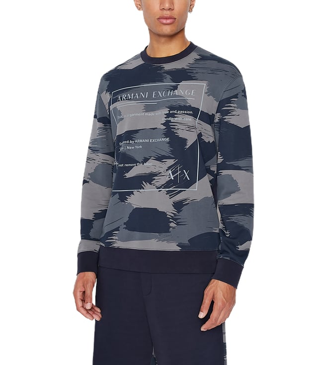 Buy Armani Exchange Multi Camouflage Regular Fit Sweatshirt for Men Online  @ Tata CLiQ Luxury