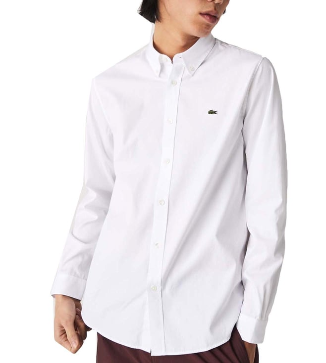 komme humor flyde over Buy Lacoste White Regular Fit Shirt for Men Online @ Tata CLiQ Luxury