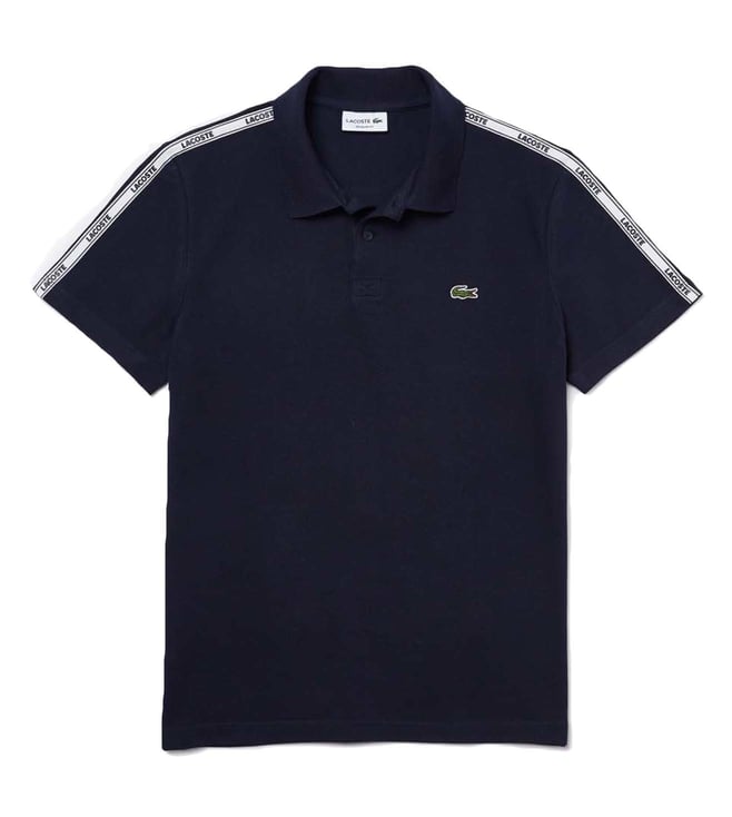 Buy Lacoste Blue Regular Fit Polo TShirt for Men Online Tata CLiQ Luxury