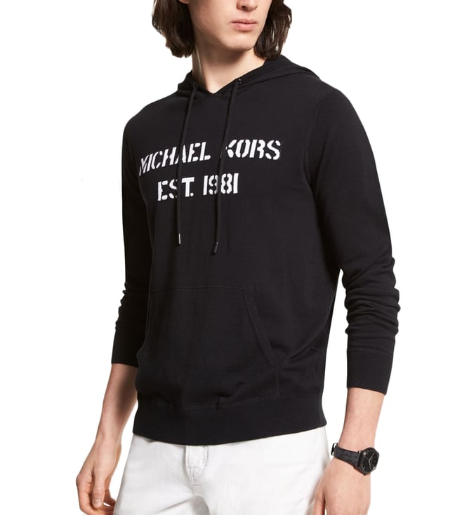 Buy MICHAEL Michael Kors Black Logo Regular Fit Hoodie for Men Online @  Tata CLiQ Luxury