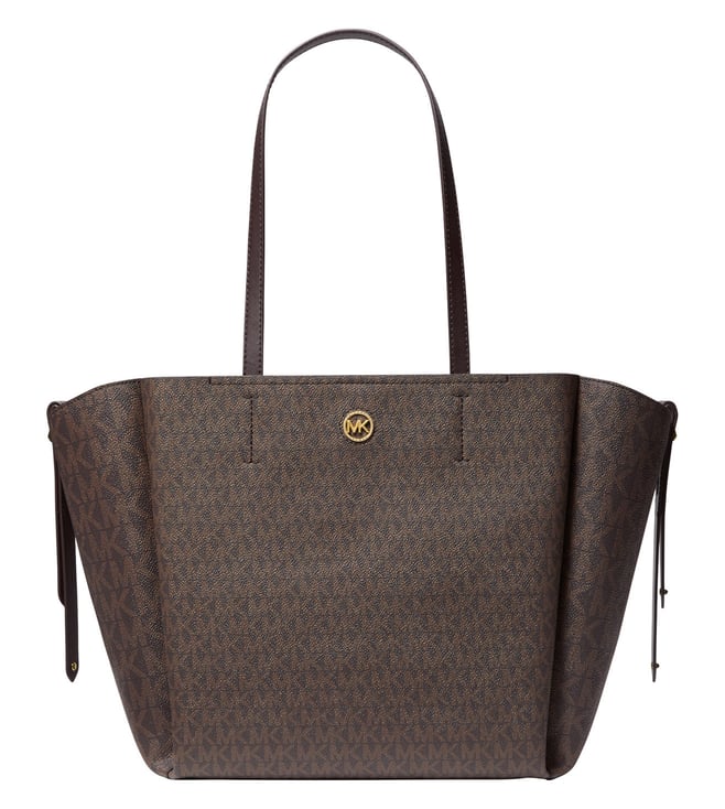 Buy MICHAEL Michael Kors Chocolate Freya Logo Large Tote Online @ Tata CLiQ  Luxury