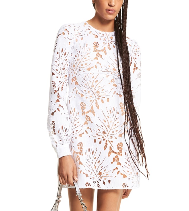 michael kors white embroidered dress