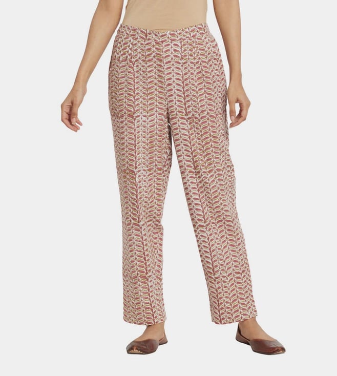 Buy Fabindia Cotton Linen Printed Wine 