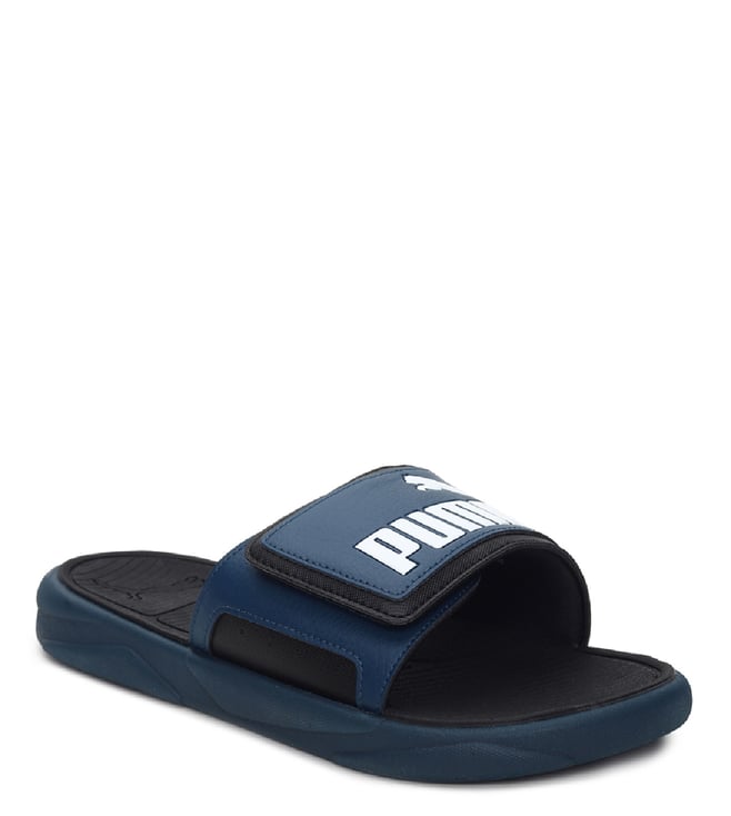 Buy Puma Intense Blue White Black Slide Sandals for Men Online