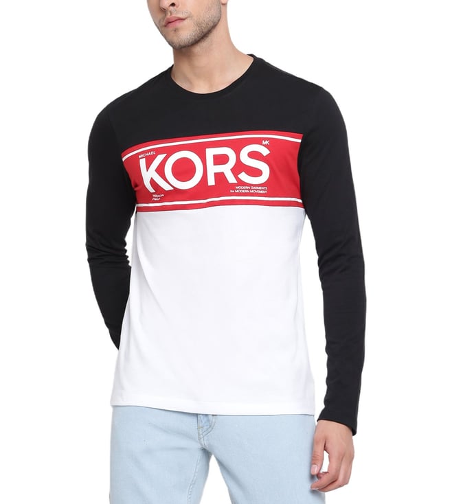 Buy Michael Kors Multicolor Logo LS Block Regular Fit T-Shirt for Men  Online @ Tata CLiQ Luxury