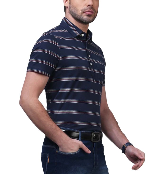 Buy Brooks Brothers FILA Open Blue Stripes Slim Fit Polo TShirt for