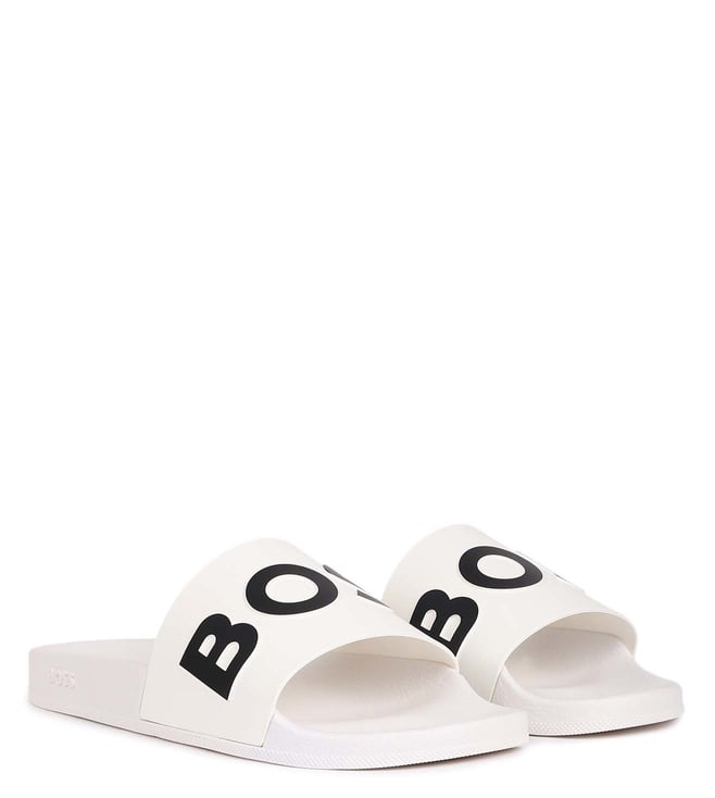 Buy BOSS Gold Logo Slide Sandals for Men Online Tata CLiQ Luxury