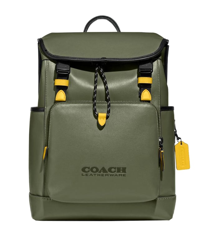 coach army green backpack