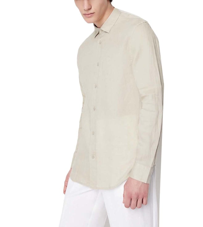 Buy Armani Exchange Beige Regular Fit Shirt for Men Online @ Tata CLiQ  Luxury