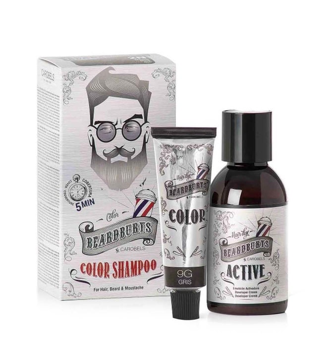 VCare Moustache and Beard color shampoo for Men Black Natural Hair Color  Dye Conditioner  No