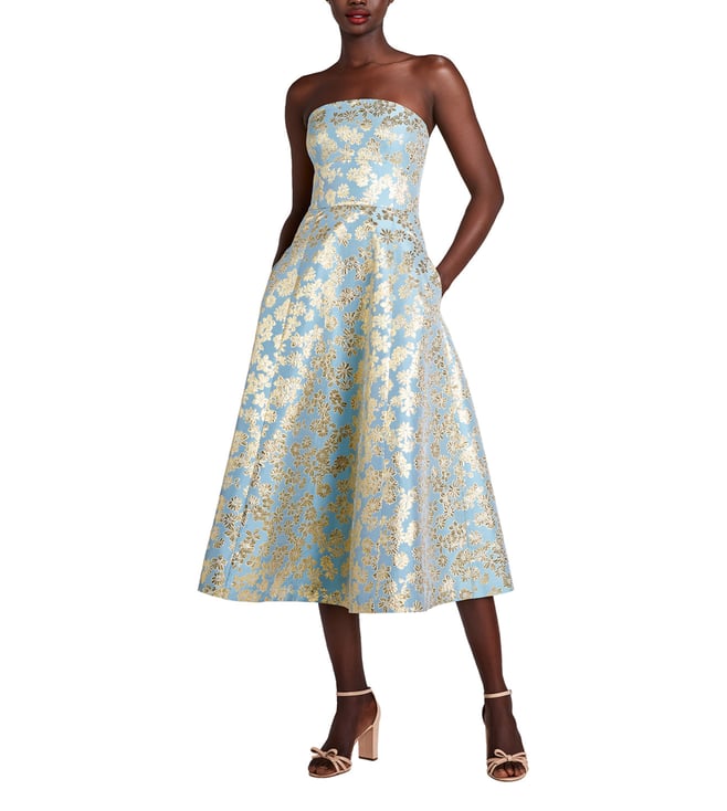 Buy Kate Spade Gold & Blue Floral Brocade Relaxed Fit Dresses for Women  Online @ Tata CLiQ Luxury