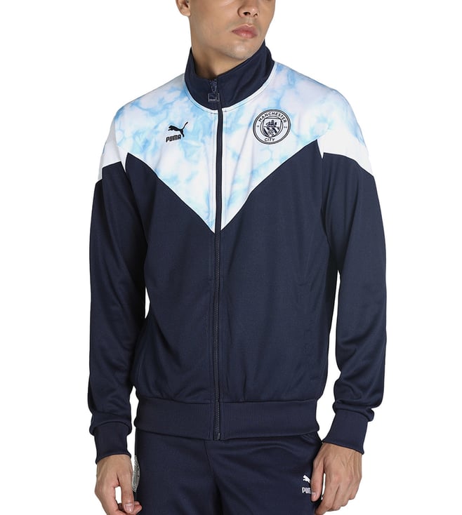 Buy Manchester City FC Men Navy Solid Sporty Jacket - Jackets for Men  2112103 | Myntra