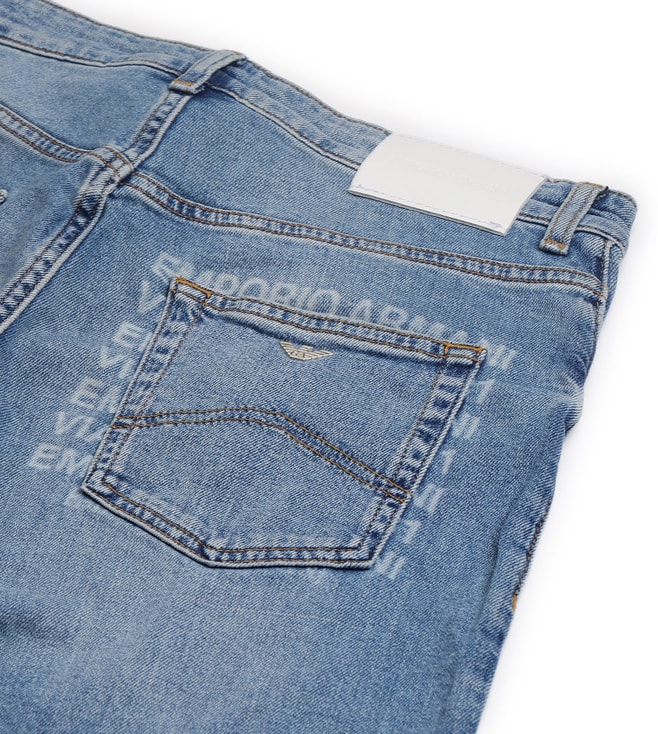 Buy Emporio Armani J36 Slim Denim Blue Mid Rise Jeans for Women Online ...