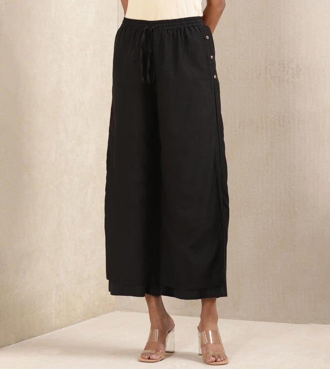 High Slit Flowy Layered Casual CroPPEd Palazzo Pant  EDGY Land