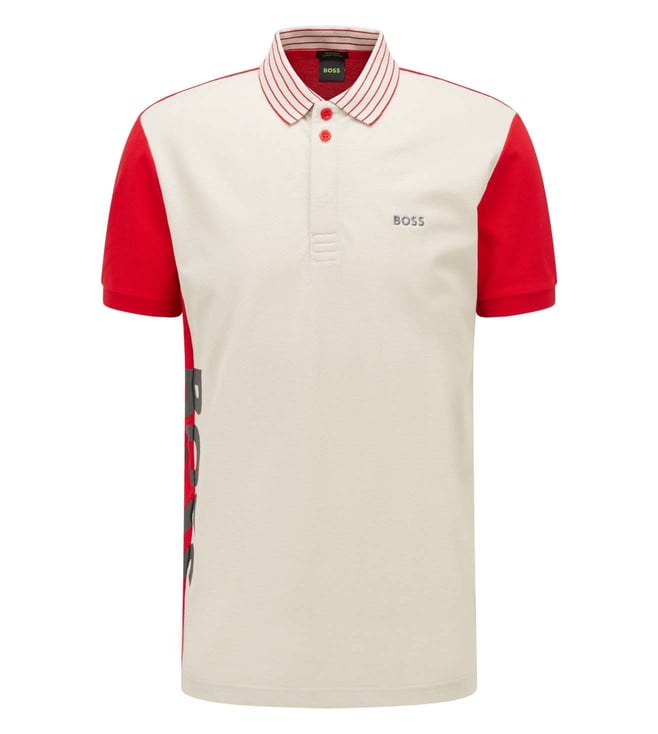 absorption Krav Cape Buy BOSS Red Colour-Block Regular Fit Polo T-Shirt for Men Online @ Tata  CLiQ Luxury