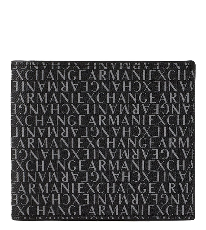 Buy Armani Exchange Black All Over Logo Bi-Fold Wallet for Men Online @  Tata CLiQ Luxury