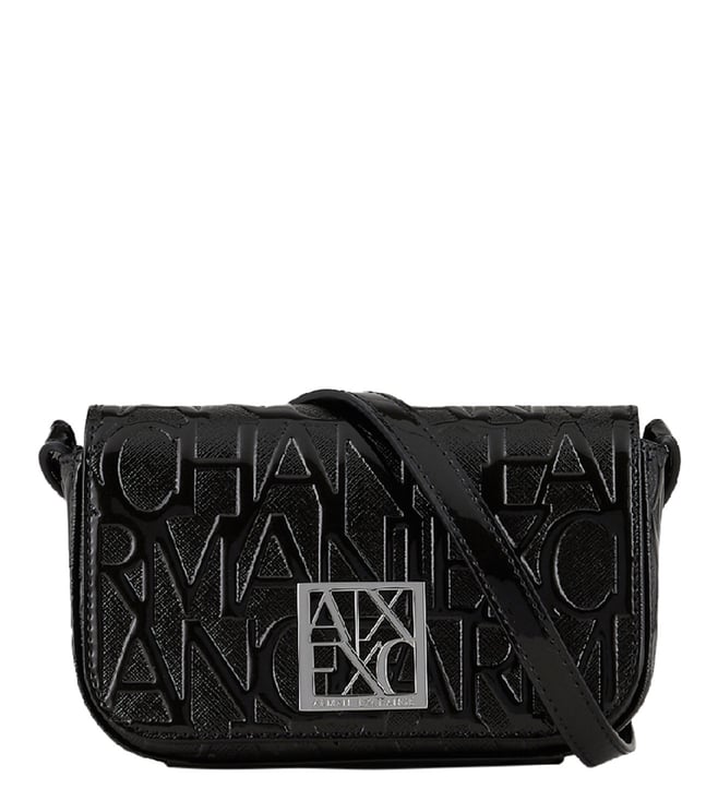 Buy Armani Exchange Black Embossed Logo Cross Body Bag for Women Online @  Tata CLiQ Luxury