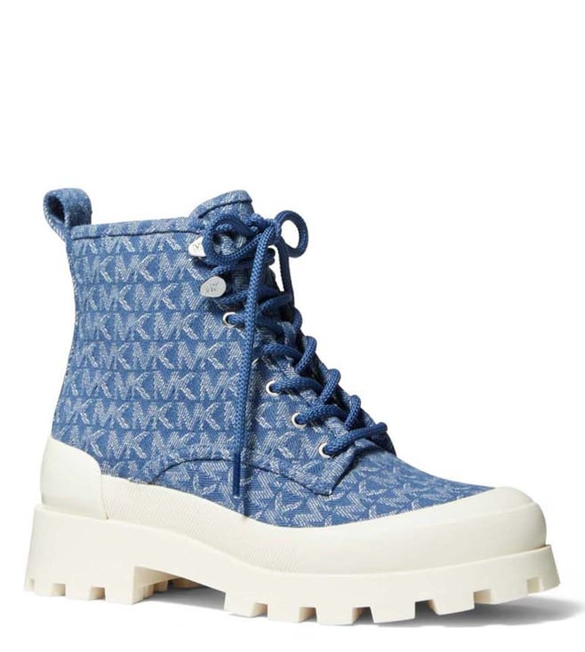 Buy Michael Kors Denim Jacquard Combat Boots for Women Online @ Tata CLiQ  Luxury