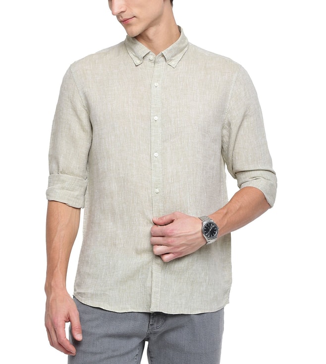 Buy MICHAEL Michael Kors Green Slim Fit Shirt for Men Online @ Tata CLiQ  Luxury