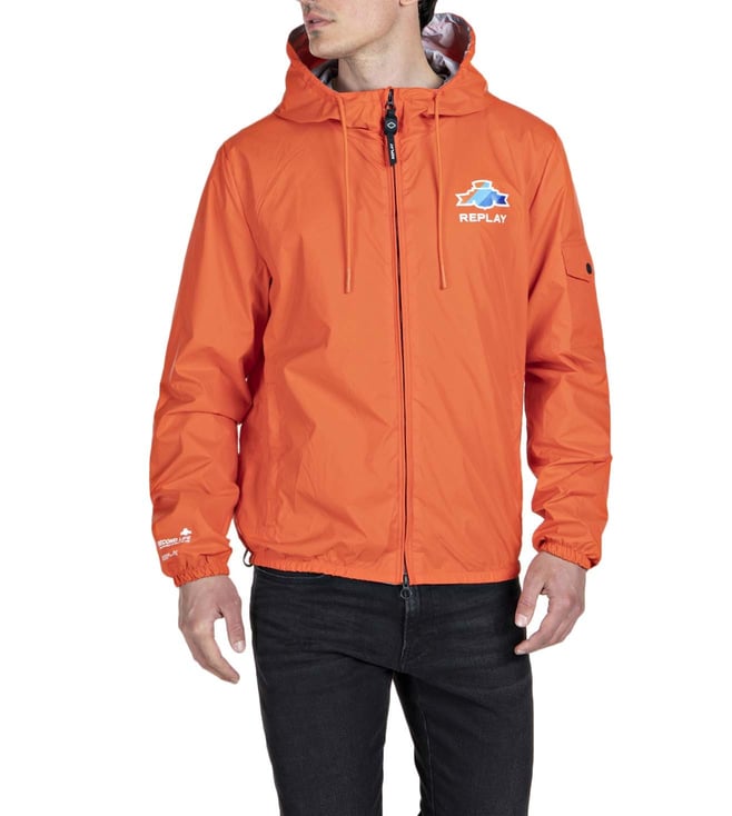 Replay Orange Regular Fit Casual Jacket 