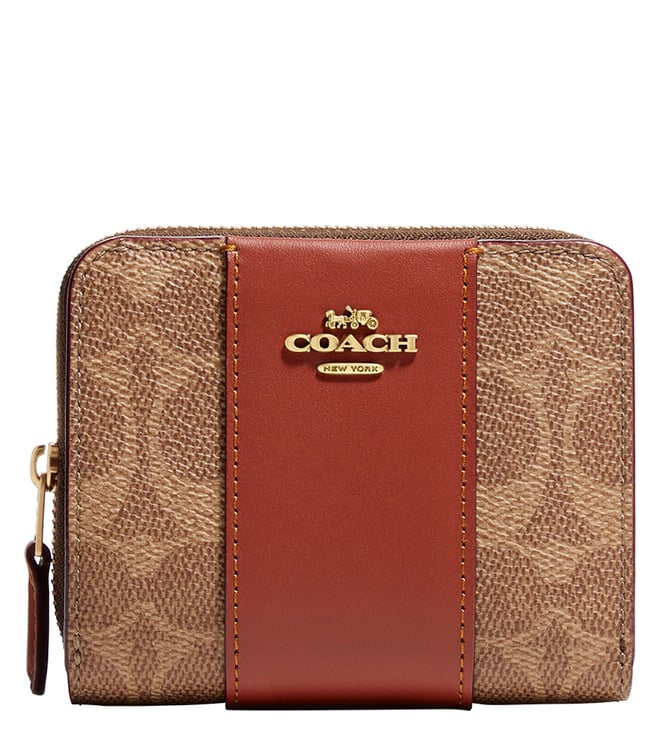 Coach Small Bi-fold Monogram Cotton & Leather Wallet — Luxe & Beyond