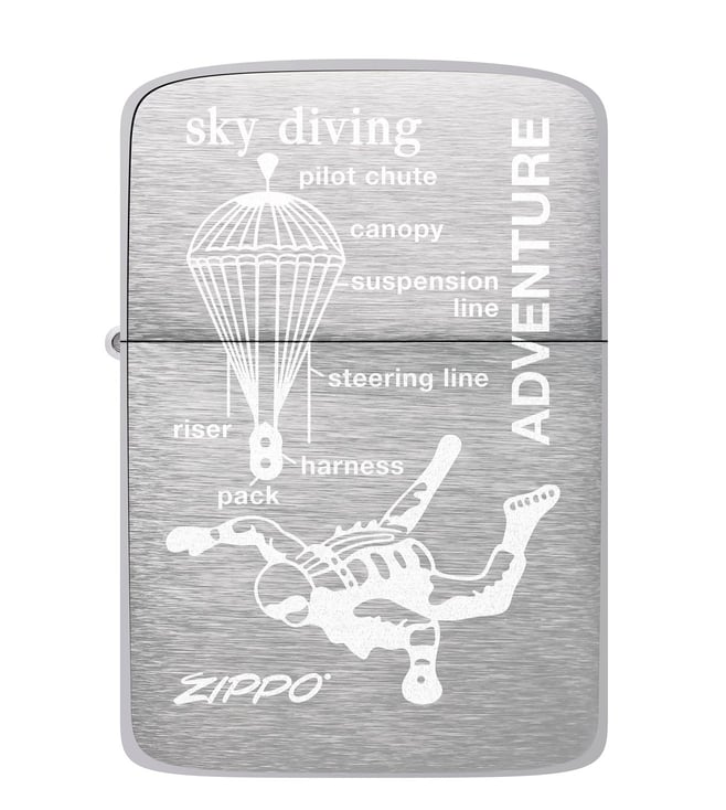 高評価特価ZIPPO 『ADVENTURE skydiving アドベンチャー スカイダイビング』1995年7月製造 パラシューティング オイルライター ジッポ－ 廃版激レア スポーツ
